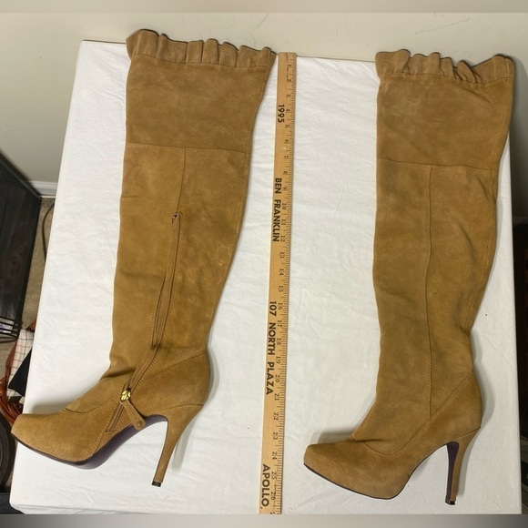 MOJO Moxy Tan Suede Tall Boots 8 - Picture 4 of 10